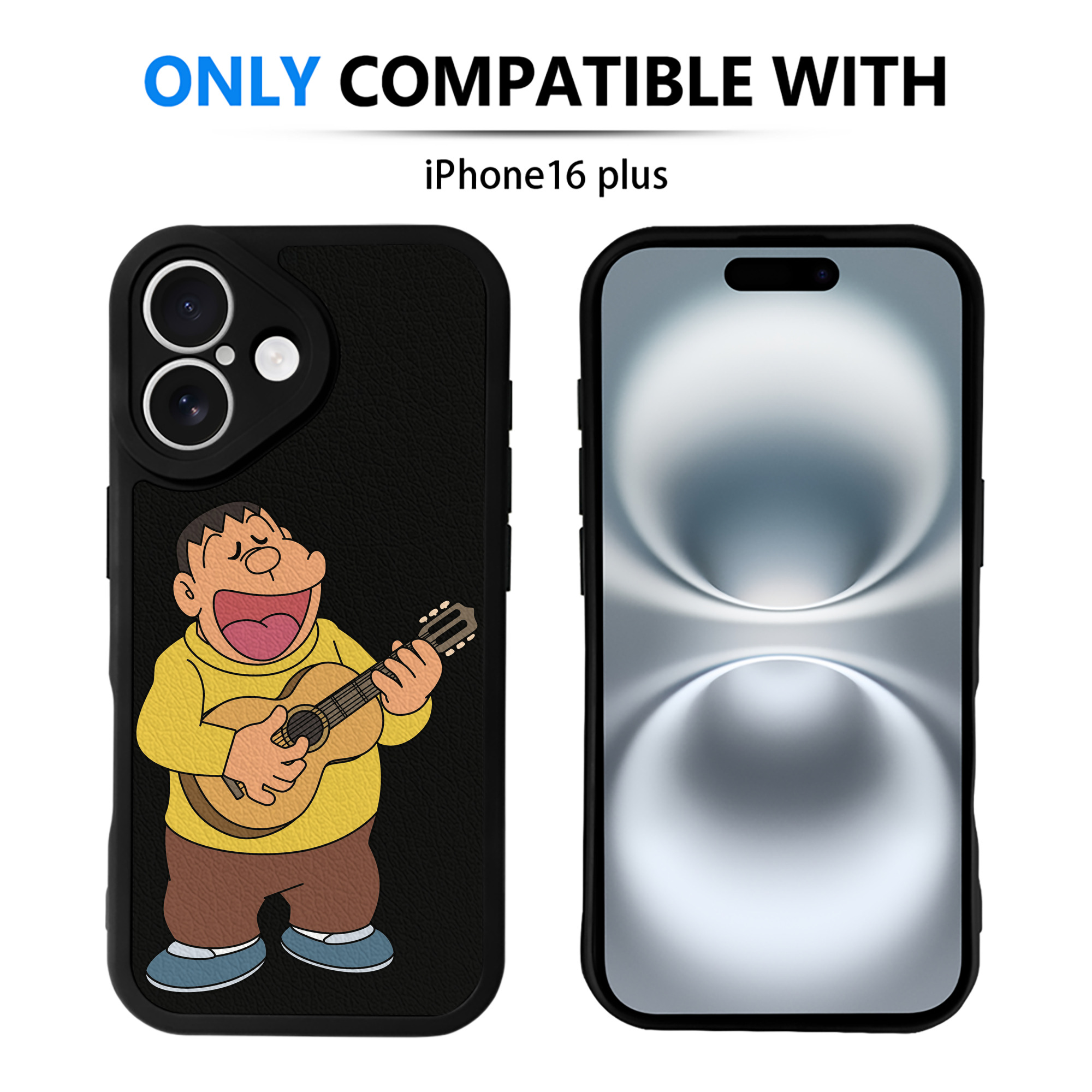 （画像用） ドラえもん 剛田武 Doraemon Gouta Takeshi 【iPhone 16シリーズ対応】シリコンスマホケース（レザー調） 材質：シリコン